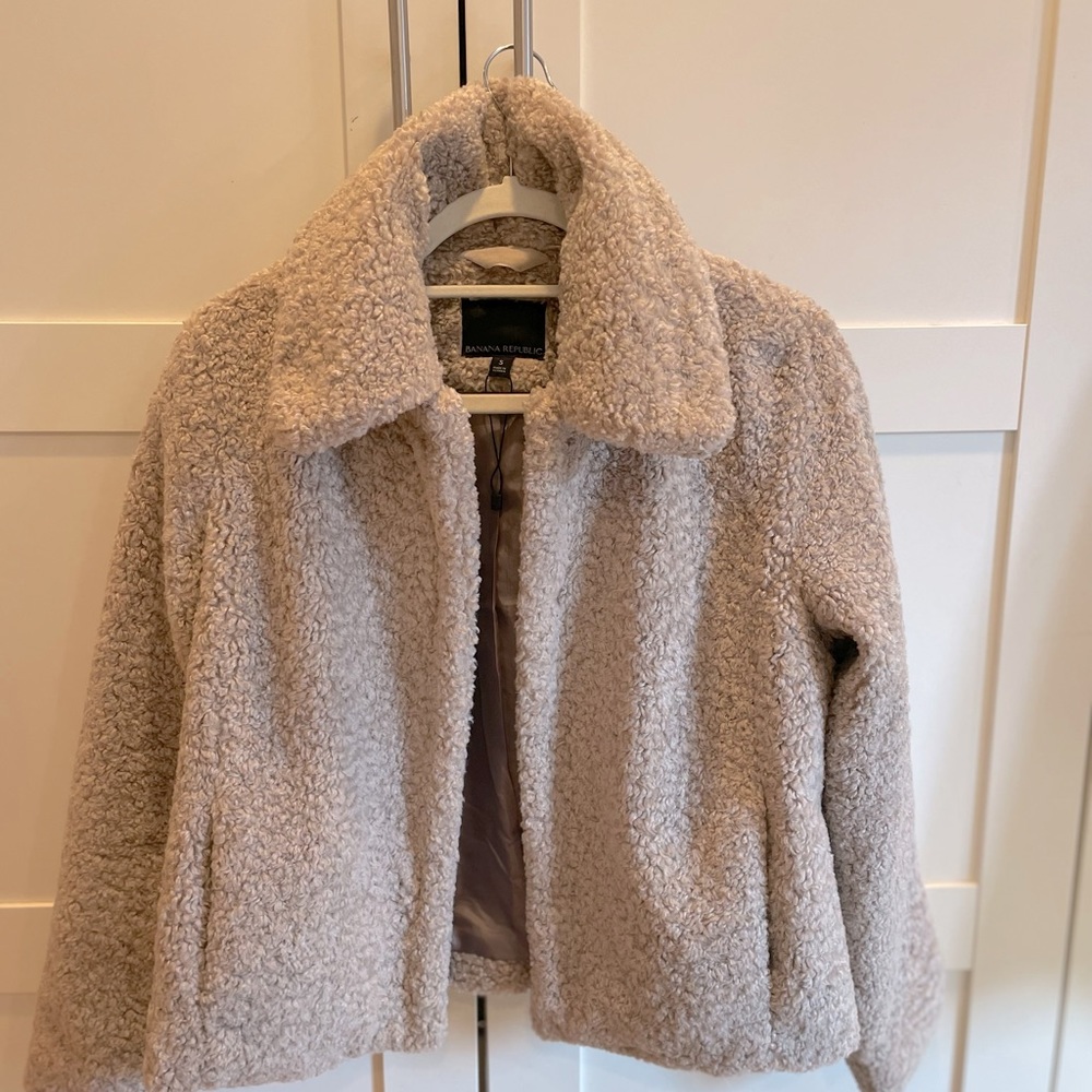 Banana Republic Cream Teddy Jacket